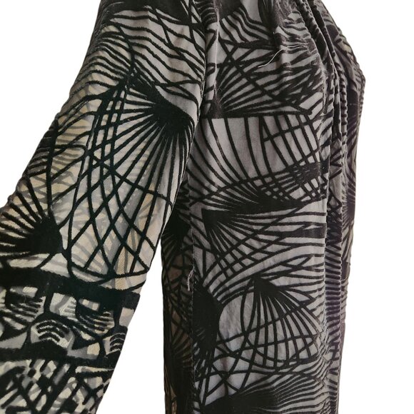 NWT Max Studio Graziella Velvet Burnout Silk Blend Black Dress Petite XSP - Picture 6 of 10